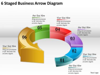 1814 business ppt diagram 6 staged business arrow diagram powerpoint template