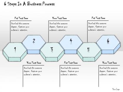 1814 business ppt diagram 6 steps in a business process powerpoint template