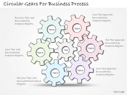1814 business ppt diagram circular gears for business process powerpoint template