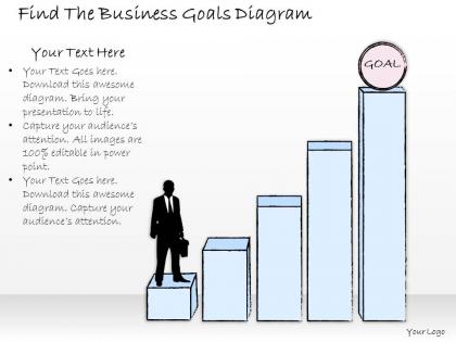 1814 business ppt diagram find the business goals diagram powerpoint template