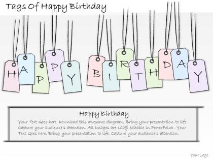 1814 business ppt diagram tags of happy birthday powerpoint template