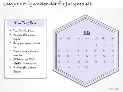 1814 business ppt diagram unique design calendar for july month powerpoint template