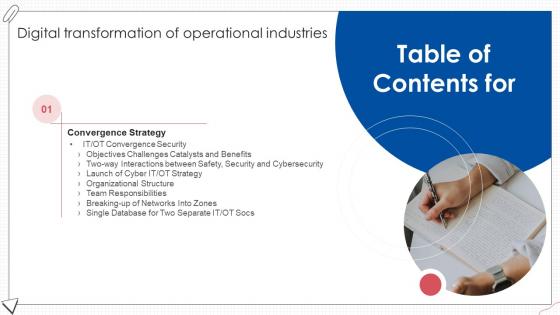 198 Table Of Contents For Digital Transformation Of Operational Industries