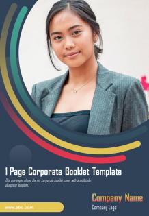 1 page corporate booklet template presentation report infographic ppt pdf document