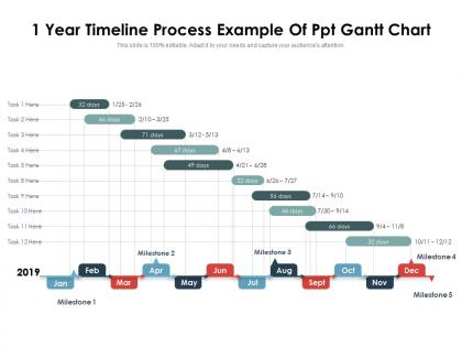 1 year timeline process example of ppt gantt chart