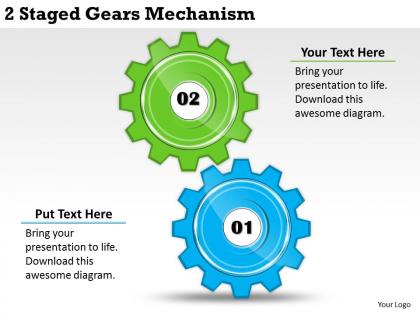 2013 business ppt diagram 2 staged gears mechanism powerpoint template