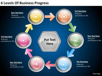 2013 business ppt diagram 6 levels of business progress powerpoint template