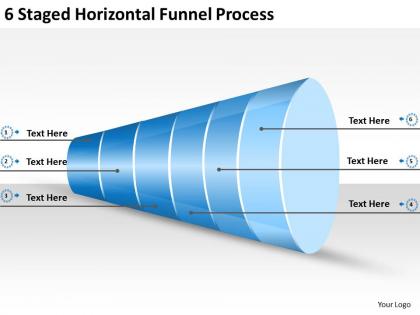 2013 business ppt diagram 6 staged horizontal funnel process powerpoint template