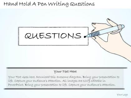2014 business ppt diagram hand hold a pen writing questions powerpoint template