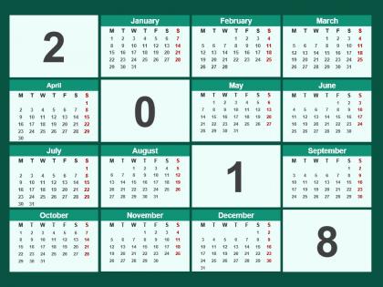 2018 calendar powerpoint template