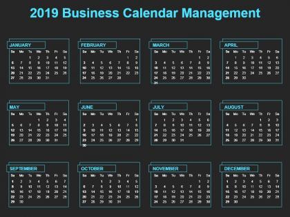 2019 business calendar management ppt template