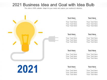2021 business idea and goal with idea bulb infographic template