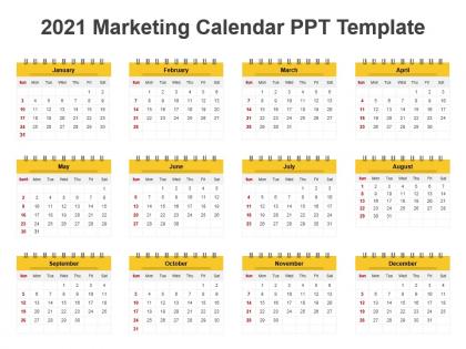 2021 marketing calendar ppt template