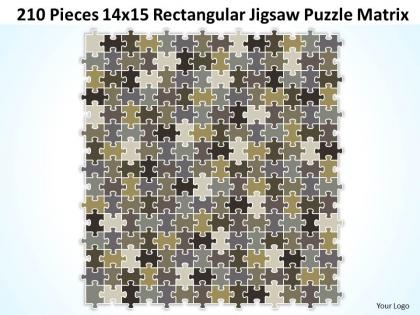 210 pieces 14x15 rectangular jigsaw puzzle matrix powerpoint templates 0812