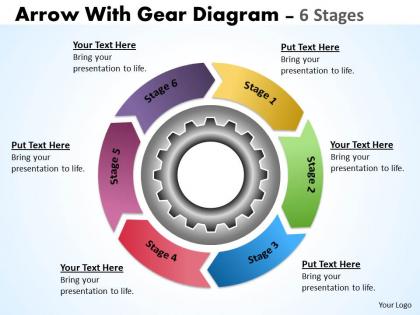 21 illustration of 6 stages multicolored gears mechanism