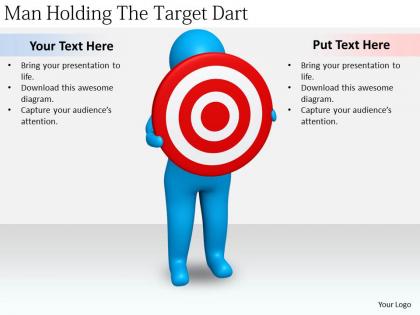 2413 business ppt diagram man holding the target dart powerpoint template
