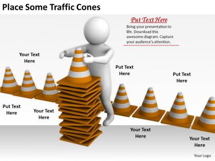 2413 business ppt diagram place some traffic cones powerpoint template
