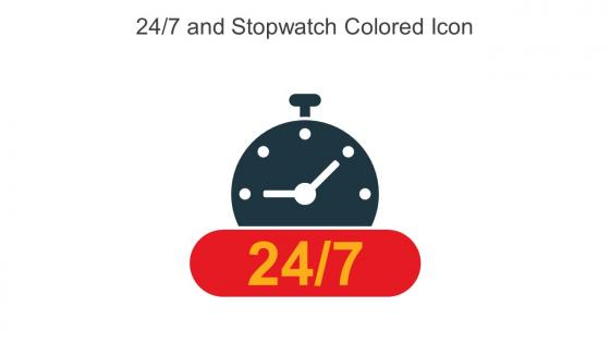 24 7 And Stopwatch Colored Icon In Powerpoint Pptx Png And Editable Eps Format