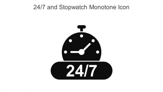 24 7 And Stopwatch Monotone Icon In Powerpoint Pptx Png And Editable Eps Format