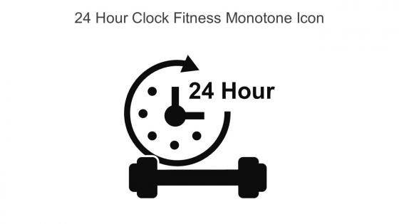 24 Hour Clock Fitness Monotone Icon In Powerpoint Pptx Png And Editable Eps Format
