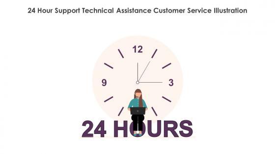 24 Hour Support Technical Assistance Customer Service Illustration