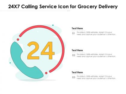 24x7 calling service icon for grocery delivery