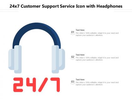 24x7 customer support service icon with headphones