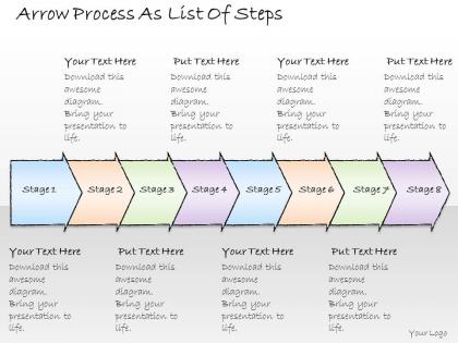 2502 business ppt diagram arrow process as list of steps powerpoint template