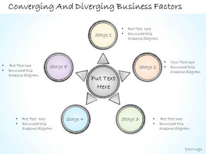 2502 business ppt diagram converging and diverging business factors powerpoint template