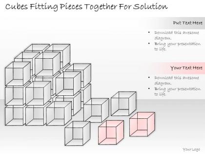 2502 business ppt diagram cubes fitting pieces together for solution powerpoint template