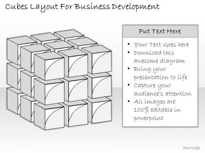 2502 business ppt diagram cubes layout for business development powerpoint template