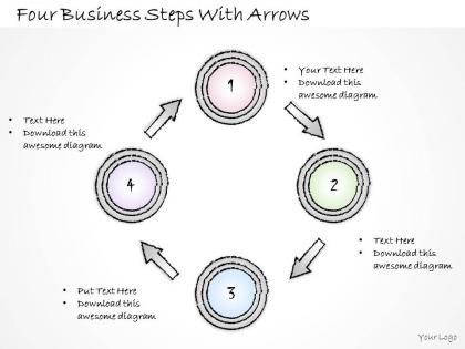 2502 business ppt diagram four business steps with arrows powerpoint template