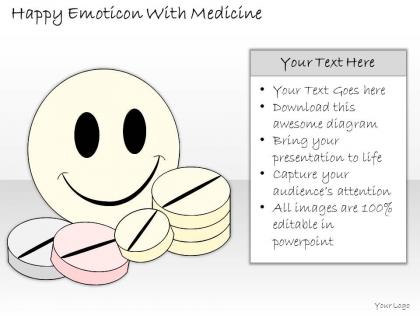 2502 business ppt diagram happy emoticon with medicine powerpoint template