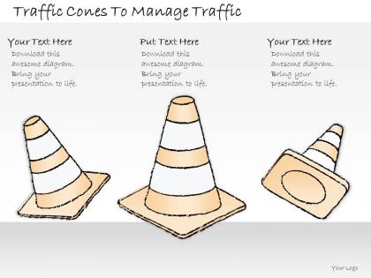 2502 business ppt diagram traffic cones to manage traffic powerpoint template