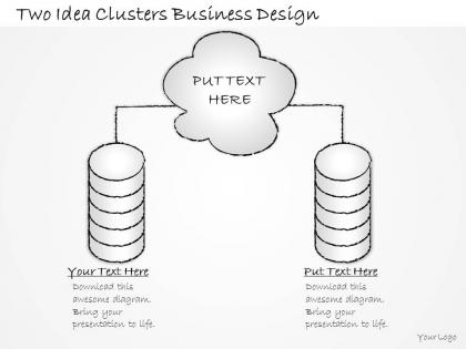 2502 business ppt diagram two idea clusters business design powerpoint template
