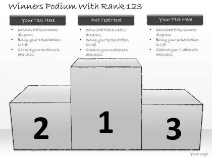 2502 business ppt diagram winners podium with rank 123 powerpoint template