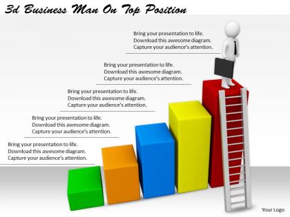 2513 3d business man on top position ppt graphics icons powerpoint
