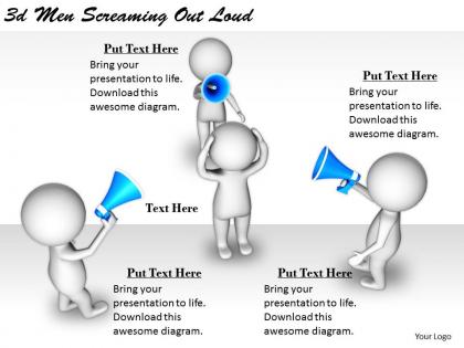 2513 3d men screaming out loud ppt graphics icons powerpoint