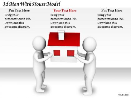 2513 3d men with house model ppt graphics icons powerpoint