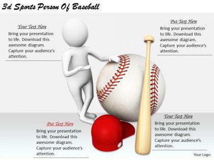 2513 3d sports person of baseball ppt graphics icons powerpoint