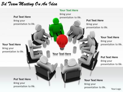 2513 3d team meeting on an idea ppt graphics icons powerpoint