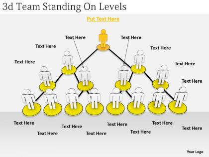 2513 3d team standing on levels ppt graphics icons powerpoint
