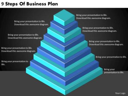 2613 business ppt diagram 9 steps of business plan powerpoint template
