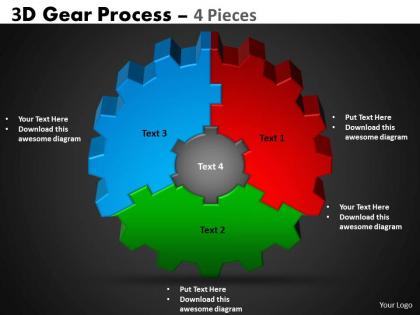 2 3d gear process 4 pieces