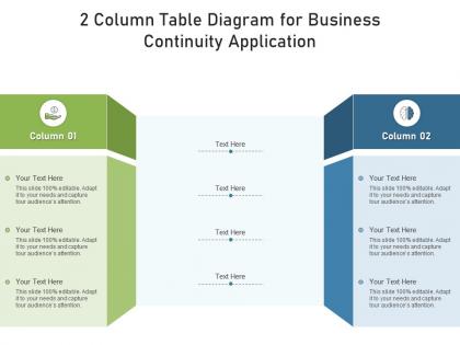 2 column table diagram for business continuity application infographic template