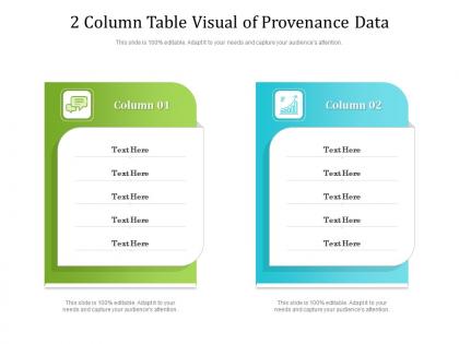 2 column table visual of provenance data infographic template