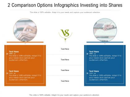 2 comparison options infographics investing into shares infographic template