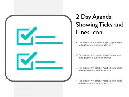 2 day agenda showing ticks and lines icon