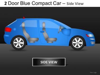 2 door blue car side view powerpoint presentation slides db