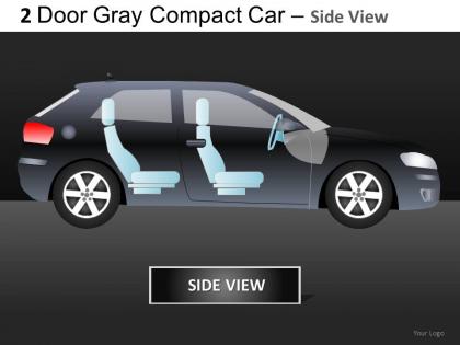 2 door gray car side view powerpoint presentation slides db